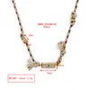 Anhänger Halsketten Wunschkarte Natur Baumwollschnur Emaille Kupfer Perlen Halskette für Frauen Mädchen Modeschmuck Geschenke Boho Glücksbringer ChokerStift