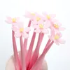 50 PZ Morbido Fiore Penna Gel Cancelleria Creativa Bella Cherry Blossom Ragazza Cuore Serie Materiale Scolastico Kawaii Y200709