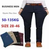 Pantalons Men Business Straight Cotton pantalon Stretch Man Elastic Slim Fit Casual Big plus taille 42 44 Black Kaki Red Blue Pant 201118