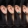 Stud Modian Trendy 925 Sterling Silver Green Opal Black Onyx 4 Color Earring for Women Luxury Wedding Ear Pin Fine Jewelry Giftstud Farl22