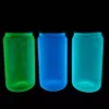 US warehouse 16oz Sublimation Glass Beer Can Glow in Dark Mugs Glasses Water Bottle Beer Can Glass Tumbler Drinking Glasses With Bamboo Lid Straw Coffee Mug