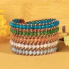 Bracelets porte-bonheur perles de cristal en cuir 5 enveloppes réglables femmes bracelet en pierre bijoux de mode cadeaux en gros charme