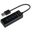Splitter HUB USB 3.0 nero 4 in 1 per adattatore ad alta velocità Xbox PS4 / PS4 Slim con confezioni al dettaglio di alta qualità