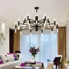 Hangende lampen Europese stangbuispijp G4 LED Kroonluchters goud/zwart hangende lamp Droplight voor woonkamer kunst deco kroonluchter