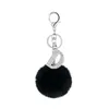 Gros porte-clés vracs 26 couleur imitation Rex lapin boule de poils porte-clés incrusté d'alliage de diamant anglais lettre porte-clés pendentif sac accessoires