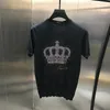T-shirts pour hommes T-shirts pour hommes d'été européen décontracté col rond à manches courtes doux chic couronne diamant original mode 3D brillant t-shirt haut