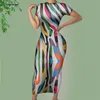 Noisydesigns Abito da donna Vintage 4XL Stripe Ladies Sexy Long Party Vestido Casual Maxi Abiti Leopard Drop 220627