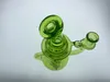 Groen met opaal recycler glazen waterpijp rig rokpijp 14 mm gewricht fabrieksuitgang Welkom bij bestelling