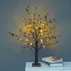 Nattlampor batteridriven LED -trädljus med pärlor lampa bordsskiva bonsai för vardagsrum dekoration julbelysning natt
