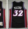 Retro Jersey Basketball John Stockton 32 Karl Malone 30 Carlos Arroyo Pete Maravich Stitched 91-92 96-97 98-99 White Blue Black Jersey