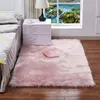 Super weiche Rechteck-Faux-Schaffell-Pelzbereich-Teppiche für Schlafzimmerboden Shaggy seidige Plüsch-Teppich-weiße Teppichbett-Bett