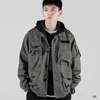 Men's Jackets Japanese Streetwear Army Green Plus Size Work Jacket Men Clothing Harajuku Coat Korean Fashion Military Casual WorkwearMen's