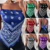 Женщины Топы Летние Без рукавов Принт Жилет Bowknot Backless Blouse Sexy Streetwear Top Atin Blootkerchief Блузка плюс Размер Camisole G220414