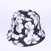 Berretti Fashion Flower Autumn Rint Bucket Hat Reversible Fisherman Donna Uomo Outdoor Travel Sun Panama Cap Cappelli per GirlBerets