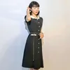 Casual jurken Privégrootte Aangepaste origineel ontwerp Elegant Vintage For Women V-Neck Acetaat Fabric Dames Fishtail Franse stijl Shocasua