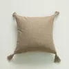 Taie d'oreiller décoratif pour la maison couleur Pure coton chanvre gland taie d'oreiller pour Simple Art Style coussin carré sans noyau 220623