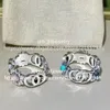 Designer di lusso Moda Lettera Antique Silver Ring Net Red Couple Birthday Wedding Regalo di fidanzamento