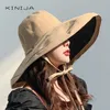 Summer Women Double Side Fashion Wide Large Brim Sun Hat Outdoor Beach Fisherman Cap UV Proof Sun Protection Hat Hink Hat 220506