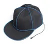 Draagbare El Wire Baseball Cap Plain LED Light Hip Hop Hat Gloeien in de Donkere Snapback voor Party Decoration SN4958