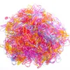 500 stks/pack kleurrijke kleine wegwerp haarbands Scrunchie Girls/Kids Rubberen band paardenstaarthouder haaraccessoires