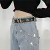 Ceintures punk papillon pantalon en métal chaîne avec ceinture à crochet multicouche taille hip hop pantalon unisexe jeans décorbelts