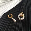 Stud Fashion Personality Temperament Tide Take Traai Holiday Party Adornment Freshwater Pearl Eardrop Wikkelende veerstroom Kirs2222