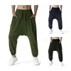 Fashion Men Big Tasches Pants Harem Men che volava pantaloni di topi che colano jogger neri sciolti 04131 220816