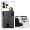 Samung iPhone LG Huawei için Cüzdan Nakit Kimliği Kredi Kartı Tutucu Kılıfları Üzerinde Universal Deri Stick Telefon Kartları Yuvası 3M Çıkartma Araba Magnetic Kickstand Mobil Cilt