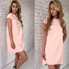 Summer Beach Casual Dress Women Female Short Sleeve Loose Mini A line Dresses Candy Color S XXL 220521