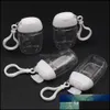 Packing Bottles Office School Business Industrial Pc 30Ml Empty Hand Sanitizer Travel Small Size Holder Hook Keychain Carriers White Cap R