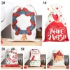 Kerstcadeau Zakken Santa Claus Candy Bag Xmas Tree Bell Linnen Drawstring Sack Nieuwjaar Kerst Decoraties Home Storage Zakken BH7382 TYJ