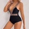 2022 Summer Sexy Women Sexy Women One Piece Swim costudri di costumi da bagno in pizzo V-scollo a V-Slim Backless Beach Wear Set di nuoto di lusso Y220420