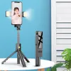 K12D Selfie Stick Monopods LED Dolgu Işığı Geri Çekilebilir Metal Kutup Tripod 360 ° Yatay ve Dikey Rotasyon Fotoğraf Kamerası Ücretsiz DHL UPS