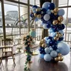 Balão Garland Arch Kit Night Night Blue Gold Baby Macaron Blue 1st Feliz Aniversário Party Ano Novo Balões de Balões T200524