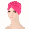 Stretchy Vrouwen Donut Turban Cap Moslim Geknoopt Headscarf Bonnet Vrouwelijke Plain Hijab Cap Klaar om India Turbante Hat te dragen