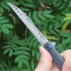 Toppkvalitet Flipper Pocket Knife VG10 Damascus Steel D Kolfiber G10 Handtag