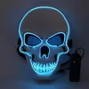 New Halloween Skeleton Party LED Máscara Glow Scary El-Wire Skull Masks para crianças Ano Novo Clube Night Club Cosplay costumea ee