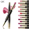 buxom läppglans 2 i 1 läppstift Lipliner Organizer Dubbelhuvud Roterande Vattentät Professionell 14 färger Grossist smink Beauty Lipper Läppstift