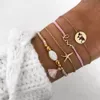 Schmuckliebe ausgehöhltes Lotus Quastenblattarmband Set ausgehöhlt