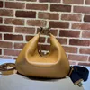 Crescent Bag Top Quality Hobo Women Clutch Borse sotto le ascelle Borsa a tracolla Borse a tracolla Vera pelle Gancio in metallo dorato Cinturino a righe verde rosso