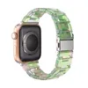 حزام راتنج فاخر جديد لشرائط Apple Watch 44 مم 45 مم 41 مم 42 مم 40 مم 38 ملم نطاقات الموضة معصم النساء IWatch Series 7 6 5 4 SE Watchband Smart Accessories