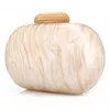 Acrylic Clutch Bags Women 2022 Beige Marble Handbags Oval Women Evening Bag Wedding Wallets Party Prom Design Luxury Purses