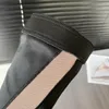 Mugler 100 mm tweekleurige jersey mesh sok dijboots trekken aan elastische punt-slagen stiletto hakken gebreide over-knie-high laars luxe designer schoenen fabrieksschoenen schoenen