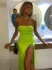Grünes Maxikleid für Frauen, sexy Halter, rückenfrei, dünne Kleider, Sommer, weibliche Mode, langes Club-Partykleid, Strand-Outfits 220511