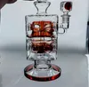 Hookahs glas dammsugare tillbehör dab riggar rött vatten rör oljebrunn skum unik design gör att du kan anpassa hela 12,5-tums