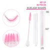 50 100 200PCS Eyelash Brushes Tube Disposable Mascara Wands Lash Extensions Supplies Eyebrow Brush Reusable Leopard 220722