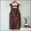 Kitchen Apron Tools Kitchen Dining Bar Home Garden Womens Canvas Coffee Shop Waiter Household Baking Accessories Solid Color Sleeveless 7