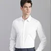 Herren-Hemden, hochwertiges Herren-Hemd, reguläre Passform, langärmelig, einfarbig, für formelle Geschäftstreffen, Anzug, weißes Hemd für Herren