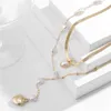 Любовь сердце кулон ожерелье Женщины девушки свадебные свадебные 2022 жемчужный змеи цепи аксессуары шеи пара ювелирных изделий