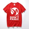 O guia de carona guia para a camiseta dos homens galáxia não pânico imprimir homens algodão Basic Tshirt Printing Crew Collar Plus Size 220704